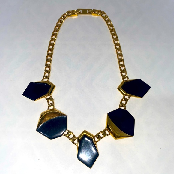 Vintage Jewelry - Vintage Gold and Enamel Necklace